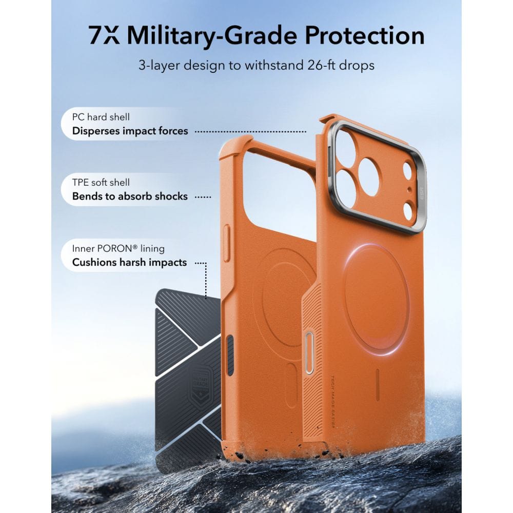 Θήκη iPhone 18 Pro Max / 17 Pro Max ESR Cyber Tough Kickstand MagSafe Orange - Image 3