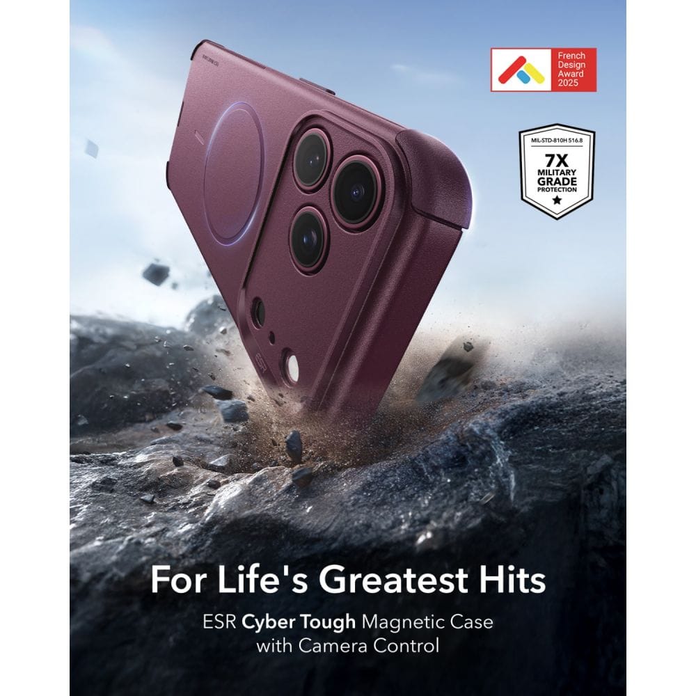 Θήκη iPhone 18 Pro / 17 Pro ESR Cyber Tough MagSafe Deep Burgundy - Image 2