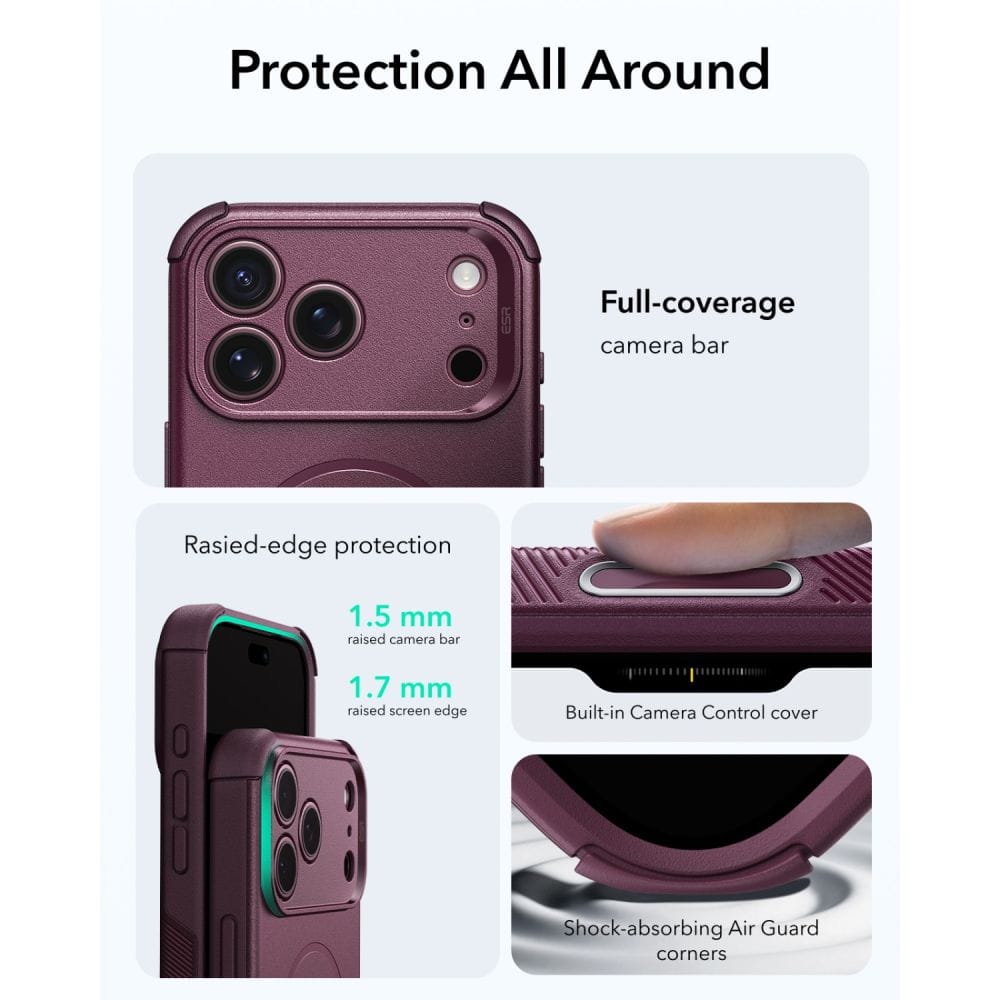 Θήκη iPhone 18 Pro / 17 Pro ESR Cyber Tough MagSafe Deep Burgundy - Image 3