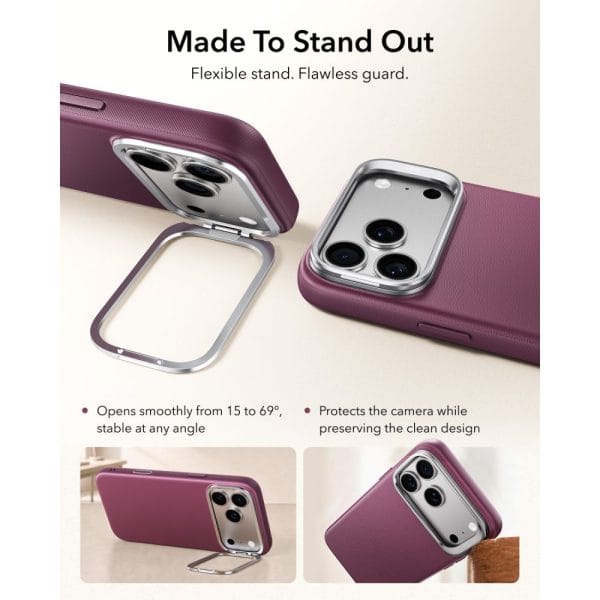 Θήκη iPhone 18 Pro / 17 Pro ESR Atelier Kickstand MagSafe Deep Burgundy - Image 4
