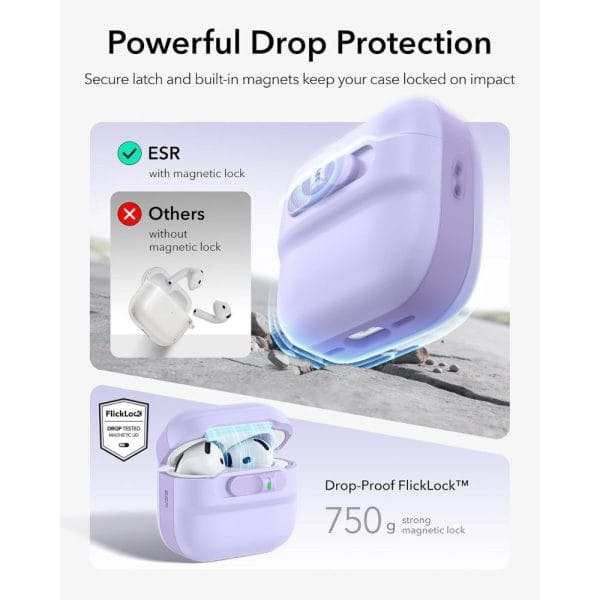Θήκη AirPods 5 / 4 ESR Pulse HaloLock MagSafe Lavender - Image 6