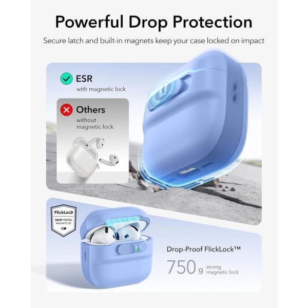 Θήκη AirPods 5 / 4 ESR Pulse HaloLock MagSafe Light Blue - Image 4