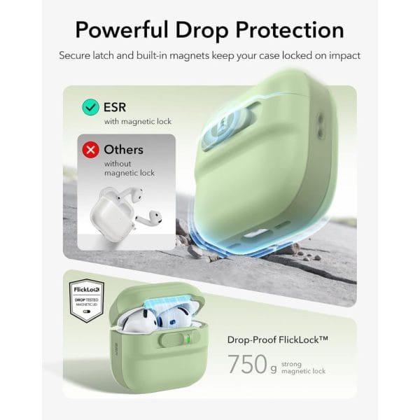 Θήκη AirPods 5 / 4 ESR Pulse HaloLock MagSafe Light Green - Image 5