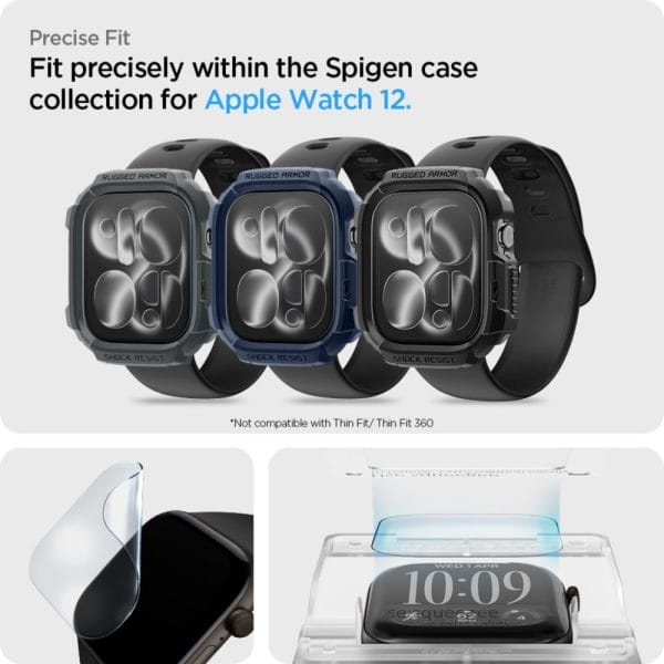 Μεμβράνη Προστασίας Apple Watch 12 42mm Spigen EliteShield EZ Fit 2-Pack Clear (AFL12329) - Image 12