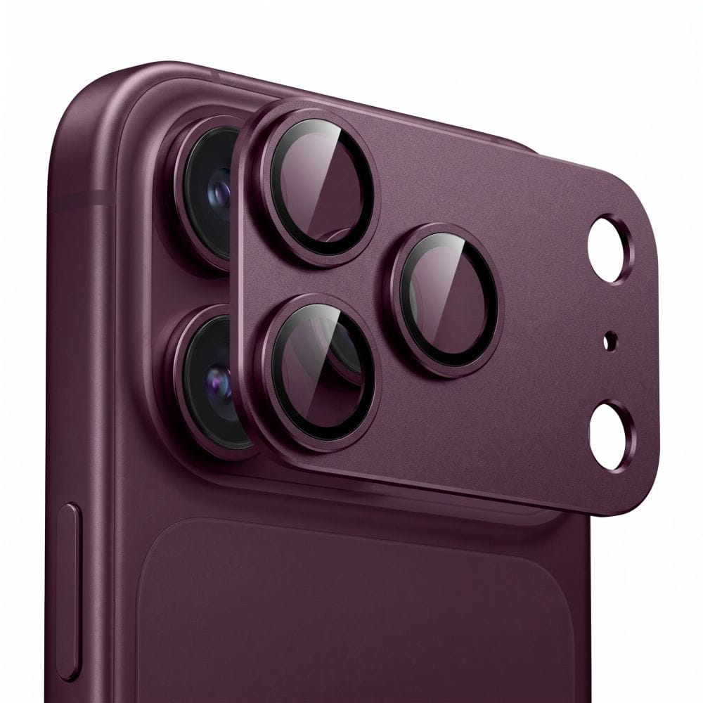 Τζάμι Προστασίας Κάμερας iPhone 18 Pro Tech-Protect Camfull Fit+ Burgundy - Image 3