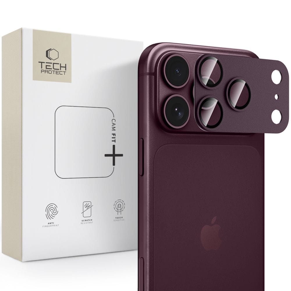Τζάμι Προστασίας Κάμερας iPhone 18 Pro Tech-Protect Camfull Fit+ Burgundy
