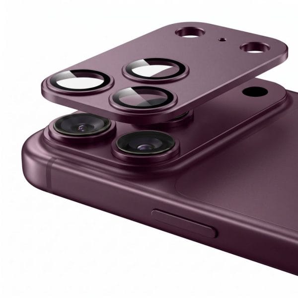 Τζάμι Προστασίας Κάμερας iPhone 18 Pro Max Tech-Protect Camfull Fit+ Burgundy - Image 4