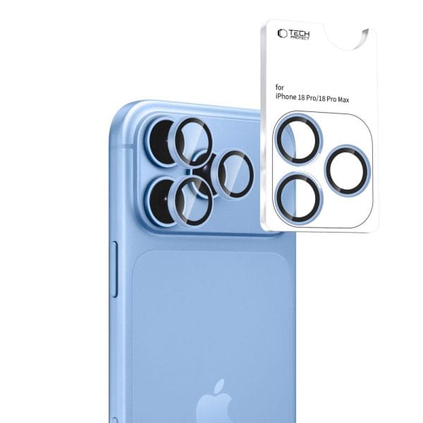 Προστασία Κάμερας iPhone 18 Pro Max / 18 Pro Tech-Protect Camring Fit+ Light Blue - Image 4