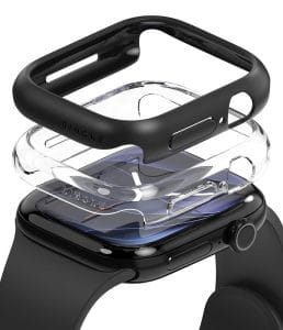 Σετ 2 θηκών Ringke Slim για Apple Watch 12 46mm, διάφανη και ματ μαύρη