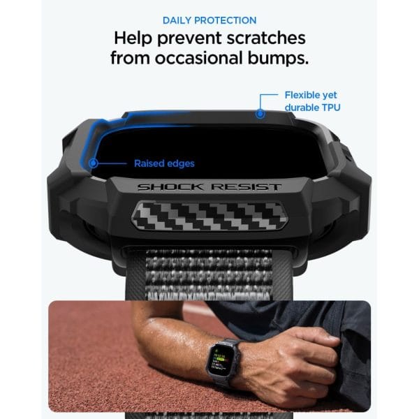 Θήκη + Λουράκι Apple Watch 12 / 11 / 10 46mm Spigen Rugged Armor + Athlex Air Active Black/Grey (ACS11673) - Image 10