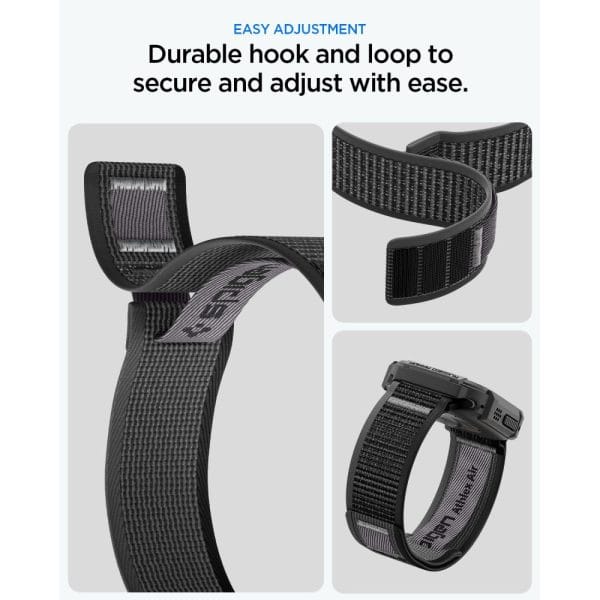 Θήκη + Λουράκι Apple Watch Ultra 4 / 3 / 2 / 1 49mm Spigen Rugged Armor + Athlex Air Active Black/Grey (ACS11671) - Image 11