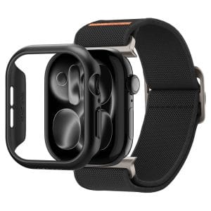 Σετ θήκης Spigen Thin Fit και λουριού Lite Fit Ultra για Apple Watch 12 / 11 / 10 46mm, μαύρο