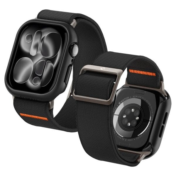 Θήκη + Λουράκι Apple Watch 12 / 11 / 10 46mm Spigen Thin Fit + Lite Fit Ultra Black (ACS11674) - Image 5