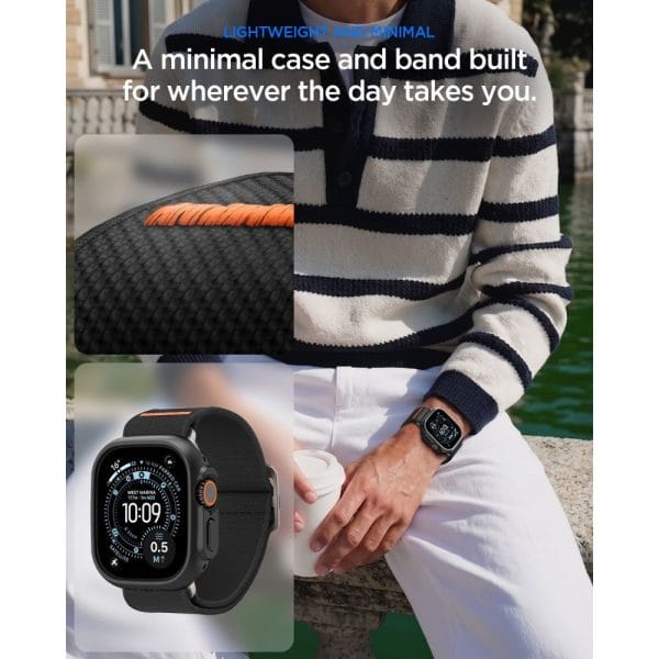 Θήκη + Λουράκι Apple Watch Ultra 4 / 3 / 2 / 1 49mm Spigen Thin Fit + Lite Fit Ultra Black (ACS11672) - Image 6