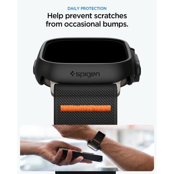 Θήκη + Λουράκι Apple Watch Ultra 4 / 3 / 2 / 1 49mm Spigen Thin Fit + Lite Fit Ultra Black (ACS11672) - Image 9