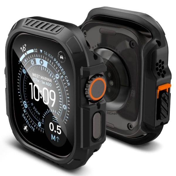 Θήκη + Τζάμι Προστασίας Apple Watch Ultra 4 / 3 / 2 / 1 49mm Spigen Lock Fit Black (ACS12054) - Image 4
