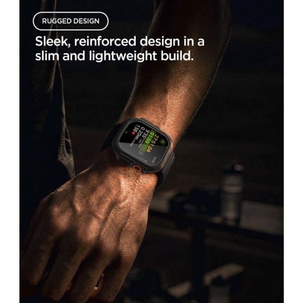 Θήκη + Τζάμι Προστασίας Apple Watch Ultra 4 / 3 / 2 / 1 49mm Spigen Lock Fit Black (ACS12054) - Image 6