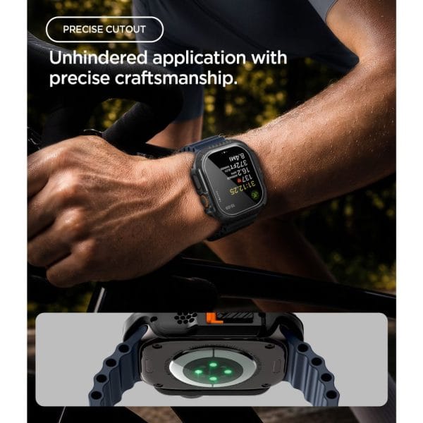 Θήκη + Τζάμι Προστασίας Apple Watch Ultra 4 / 3 / 2 / 1 49mm Spigen Lock Fit Black (ACS12054) - Image 9