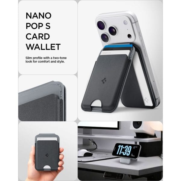 Μαγνητικό Πορτοφόλι MagSafe Spigen Nano Pop S V2 5 Καρτών Black Sesame (AFA11334) - Image 7