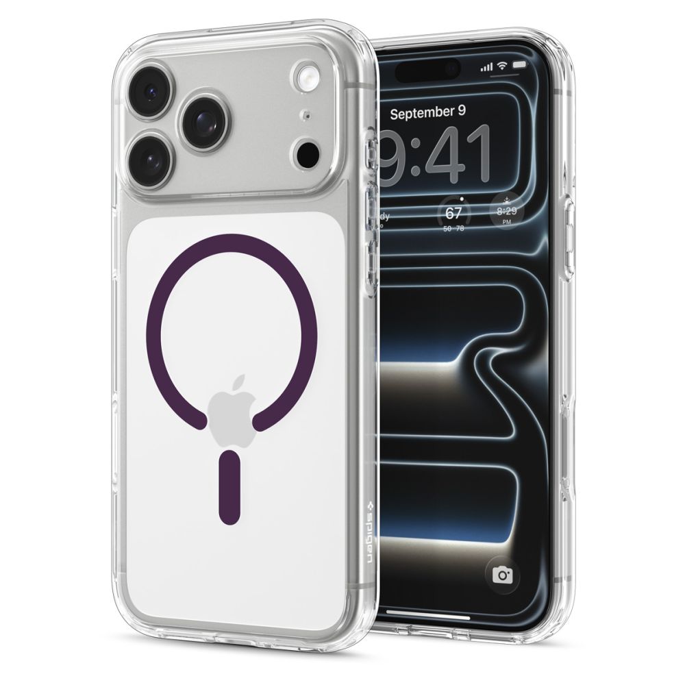 Θήκη iPhone 18 Pro / 17 Pro Spigen Ultra Hybrid MagSafe Clear/Burgundy (ACS12335) - Image 2