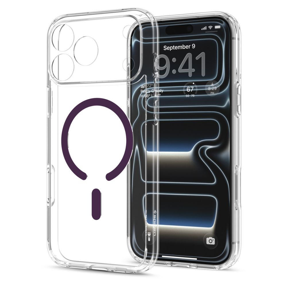Θήκη iPhone 18 Pro / 17 Pro Spigen Ultra Hybrid MagSafe Clear/Burgundy (ACS12335) - Image 3
