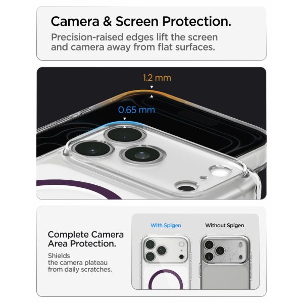 Θήκη iPhone 18 Pro Max / 17 Pro Max Spigen Ultra Hybrid MagSafe Clear/Burgundy (ACS12331) - Image 13