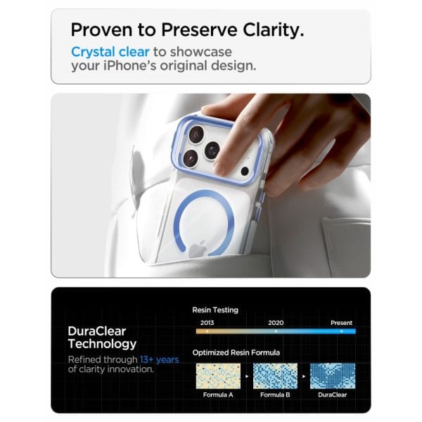 Θήκη iPhone 18 Pro / 17 Pro Spigen Ultra Hybrid Optik S MagSafe Clear / Light Blue - Image 11
