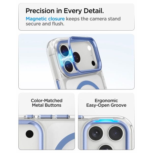 Θήκη iPhone 18 Pro / 17 Pro Spigen Ultra Hybrid Optik S MagSafe Clear / Light Blue - Image 6