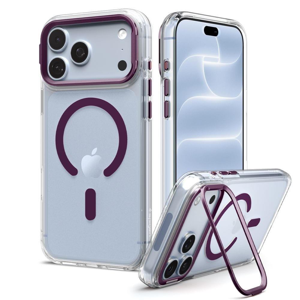 Θήκη iPhone 18 Pro Max / 17 Pro Max Spigen Ultra Hybrid Optik S MagSafe Clear / Burgundy - Image 2