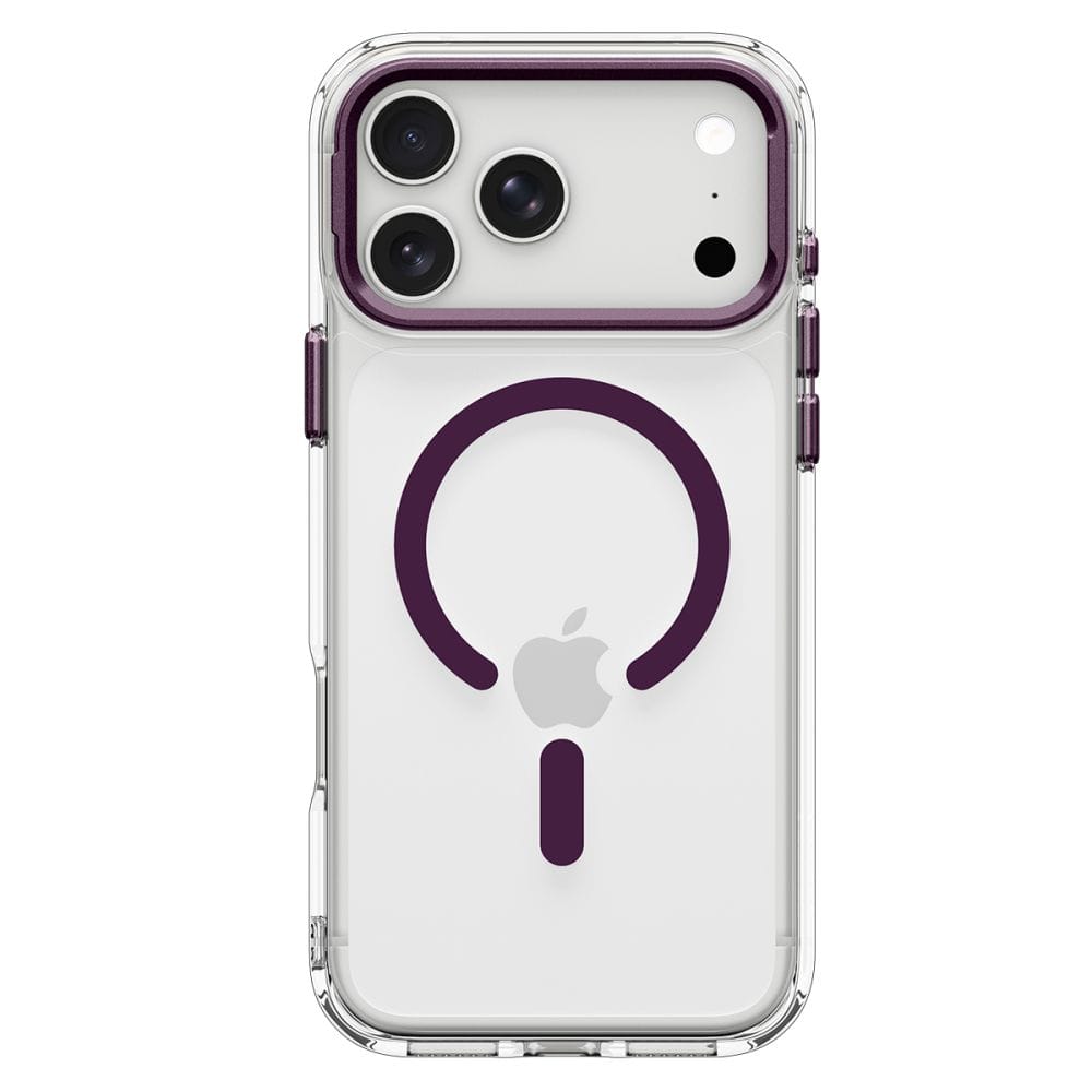Θήκη iPhone 18 Pro Max / 17 Pro Max Spigen Ultra Hybrid Optik S MagSafe Clear / Burgundy - Image 3