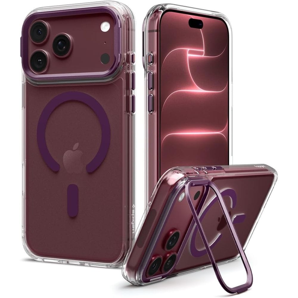Θήκη iPhone 18 Pro Max / 17 Pro Max Spigen Ultra Hybrid Optik S MagSafe Clear / Burgundy