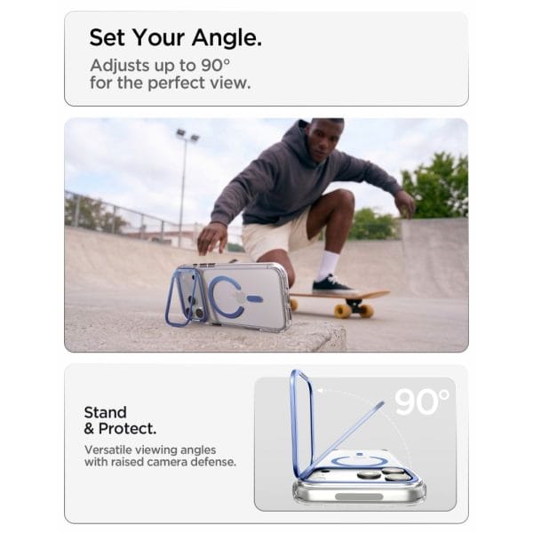 Θήκη iPhone 18 Pro Max / 17 Pro Max Spigen Ultra Hybrid Optik S MagSafe Clear / Light Blue - Image 5