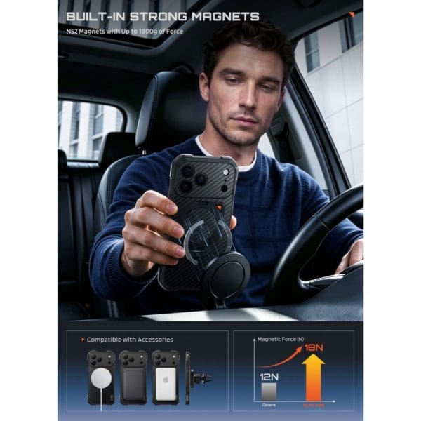 Θήκη iPhone 18 Pro Max / 17 Pro Max Supcase UB Aero MagSafe Aramid Black - Image 6