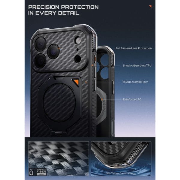 Θήκη iPhone 18 Pro Max / 17 Pro Max Supcase UB Aero MagSafe Aramid Black - Image 8