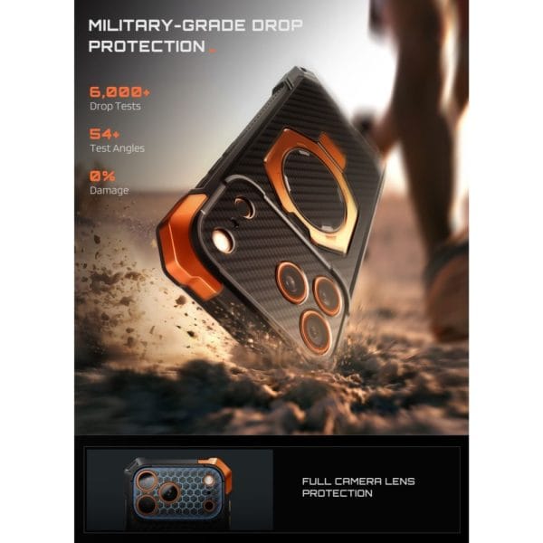 Θήκη iPhone 18 Pro Max / 17 Pro Max Supcase UB Grip Mag MagSafe Aramid Black/Orange - Image 4