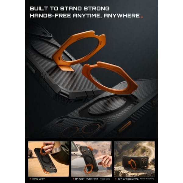 Θήκη iPhone 18 Pro Max / 17 Pro Max Supcase UB Grip Mag MagSafe Aramid Black/Orange - Image 5