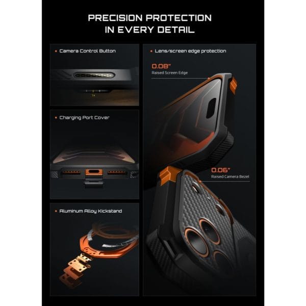 Θήκη iPhone 18 Pro Max / 17 Pro Max Supcase UB Grip Mag MagSafe Aramid Black/Orange - Image 10