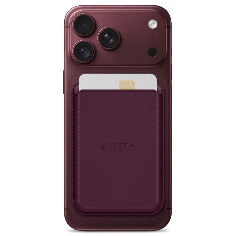 Μαγνητικό Πορτοφόλι MagSafe Tech-Protect CH01 MagWallet Burgundy - Image 2