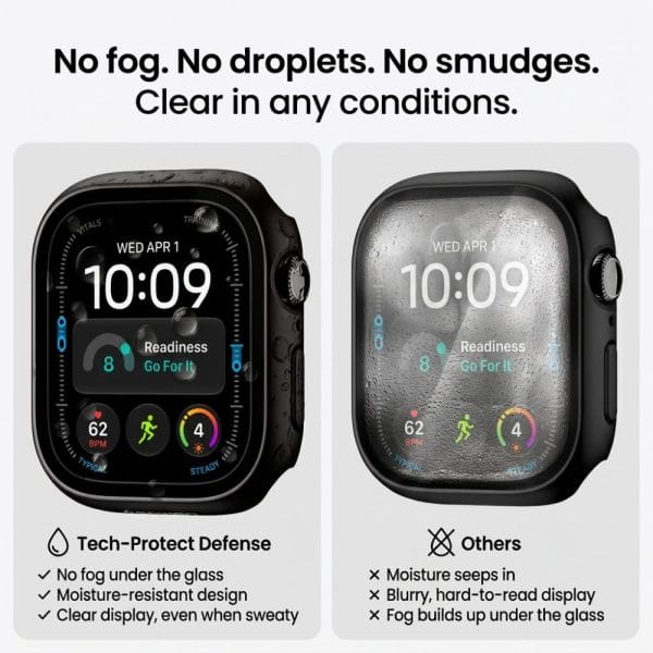 Θήκες Apple Watch Ultra 1/2/3/4 49mm Tech-Protect Defense 2-Pack Black & Clear - Image 12