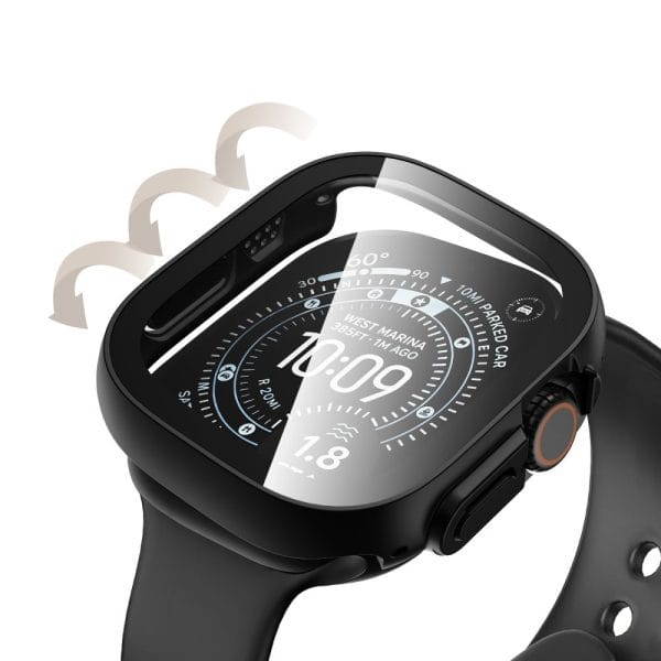 Θήκες Apple Watch Ultra 1/2/3/4 49mm Tech-Protect Defense 2-Pack Black & Clear - Image 5
