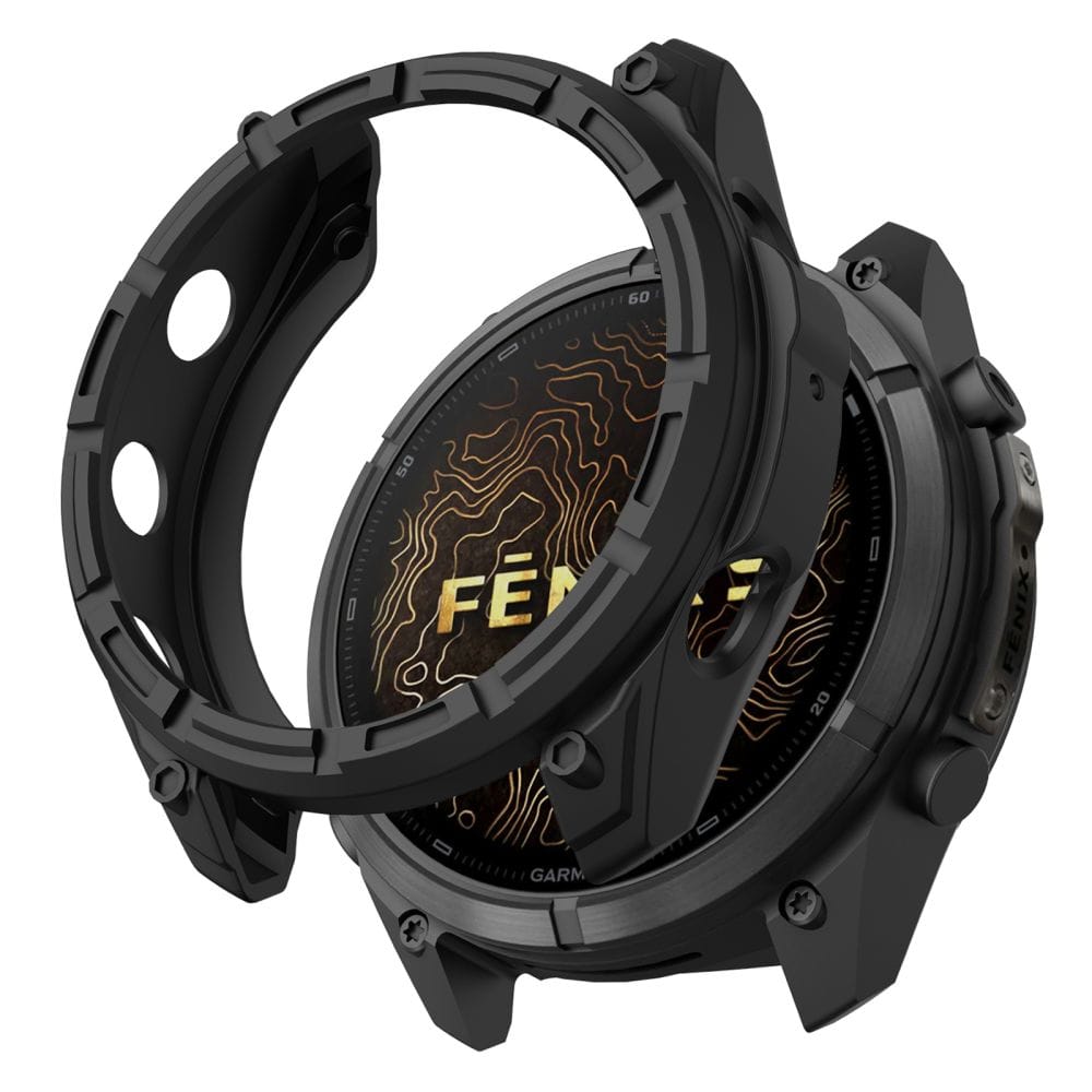 Μαύρη προστατευτική θήκη Tech-Protect Defense Air από PC για Garmin Fenix 9 Pro 51mm, ματ κάλυμμα κάσας
