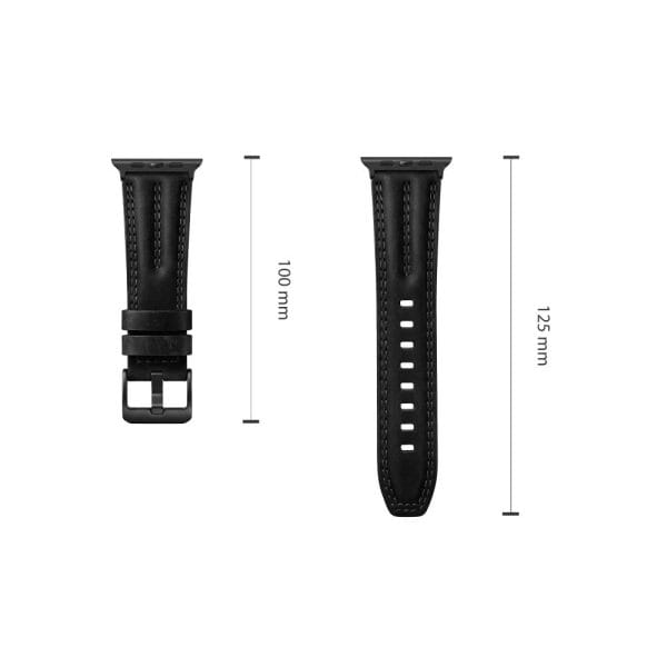 Δερμάτινο Λουράκι Apple Watch 44/45/46/49mm Tech-Protect LeatherFit Craft Black - Image 4