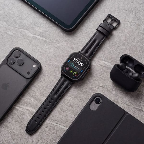 Δερμάτινο Λουράκι Apple Watch 44/45/46/49mm Tech-Protect LeatherFit Craft Black - Image 5