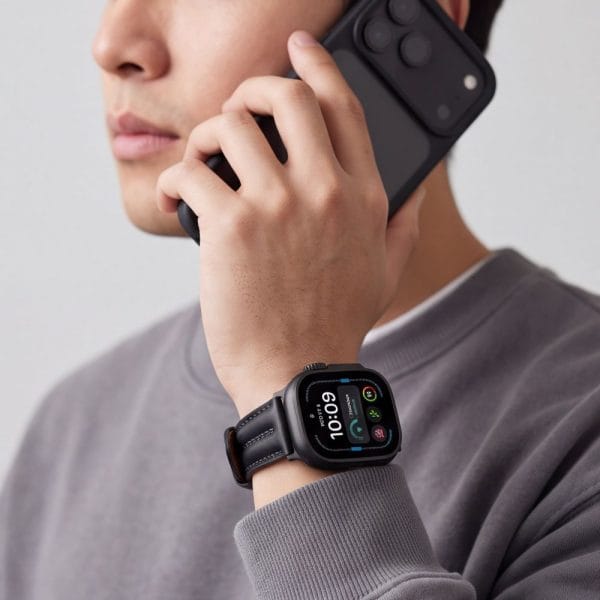 Δερμάτινο Λουράκι Apple Watch 44/45/46/49mm Tech-Protect LeatherFit Craft Black - Image 6