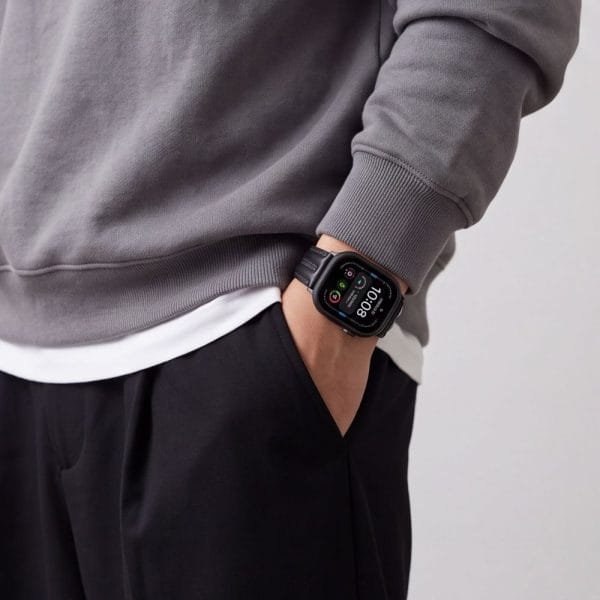 Δερμάτινο Λουράκι Apple Watch 44/45/46/49mm Tech-Protect LeatherFit Craft Black - Image 7