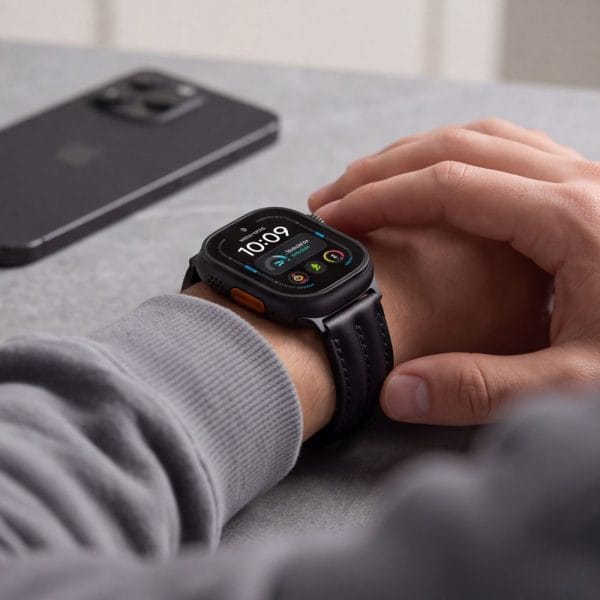 Δερμάτινο Λουράκι Apple Watch 44/45/46/49mm Tech-Protect LeatherFit Craft Black - Image 8