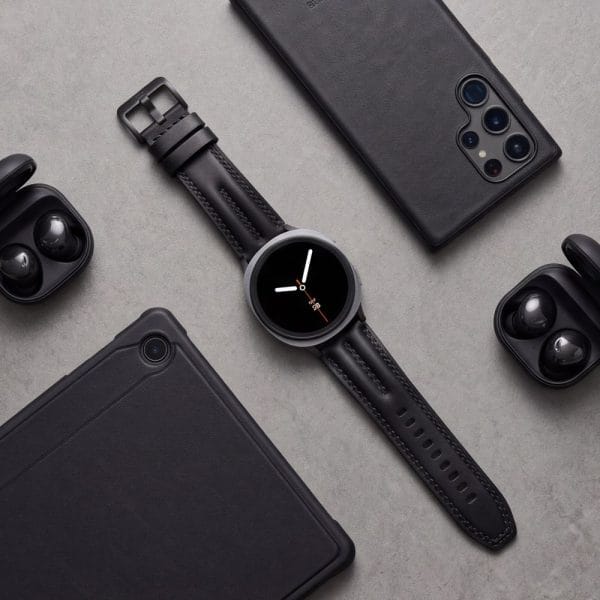Δερμάτινο Λουράκι Samsung Galaxy Watch 8/9/Classic 40/44/46mm Tech-Protect LeatherFit Craft Black - Image 5