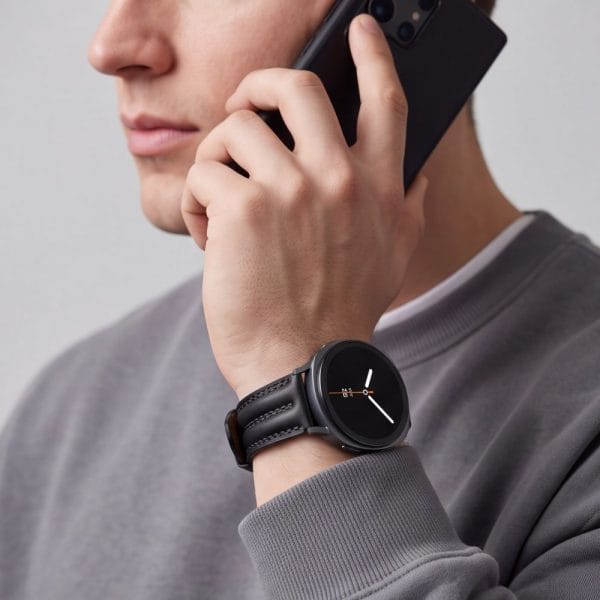 Δερμάτινο Λουράκι Samsung Galaxy Watch 8/9/Classic 40/44/46mm Tech-Protect LeatherFit Craft Black - Image 6