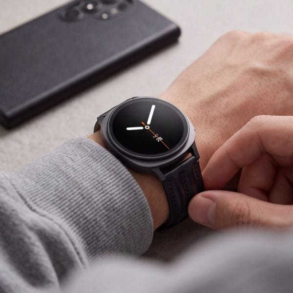 Δερμάτινο Λουράκι Samsung Galaxy Watch 8/9/Classic 40/44/46mm Tech-Protect LeatherFit Craft Black - Image 8