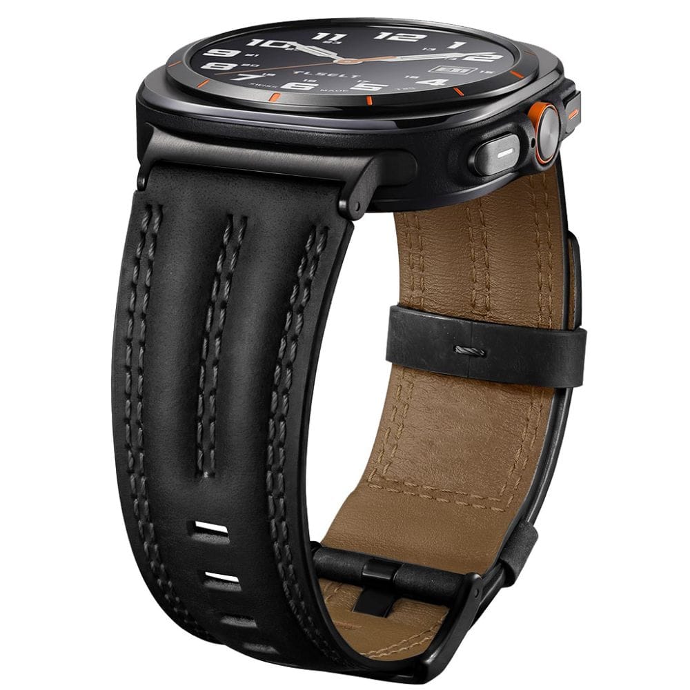 Δερμάτινο Λουράκι Samsung Galaxy Watch Ultra / Ultra2 47mm Tech-Protect LeatherFit Craft Black - Image 3